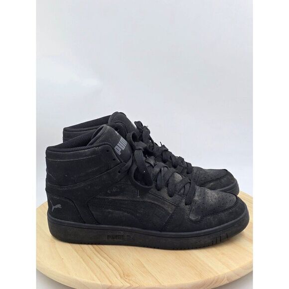 PUMA Rebound Layup Nubuck Mens Basketball Shoes black size 9.5 - Picture 1 of 9